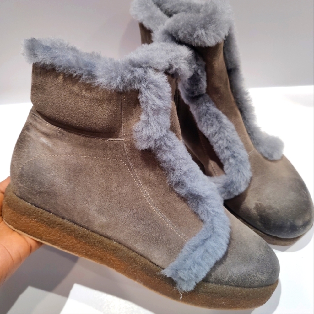 Antelope Grey Suede Winter Booties